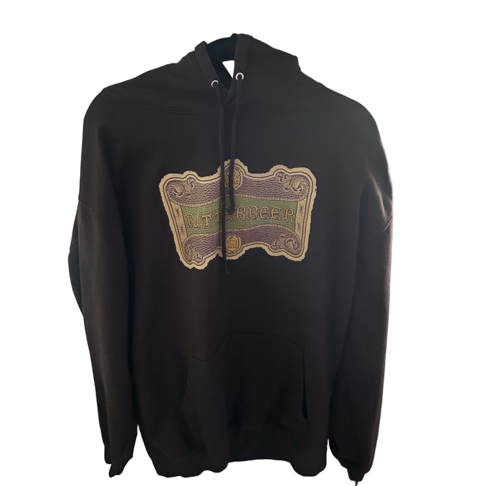 Universal Studios Wizarding World ButterBeer Brown Hoodie Pullover Size XL